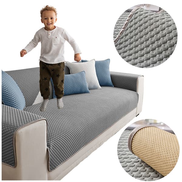 BETRÆK til SOFA sofa 90x240 cm, GRÅ, HJERTEMØNSTER