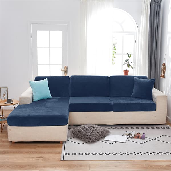 Sohvan istuinpäällinen, SAMETTI, TUMMANSININEN 100-125cm