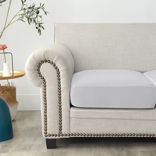 Sohvan istuinpäällinen, SAMETTI, VAALEANHARMAA 100-125cm