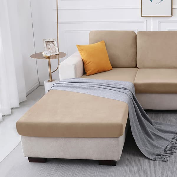 Sofföverdrag, SAMMET, BEIGE, kaffe med mjölk 100-125 cm