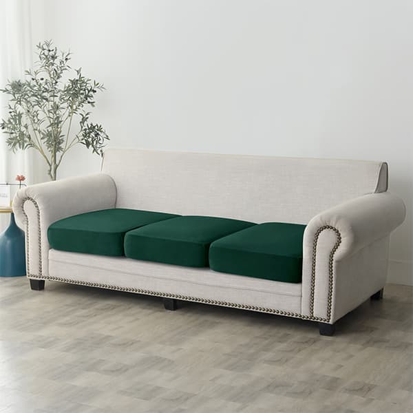 Sofföverdrag, SAMMETSTYG, GRÖN, FLASKGRÖN 100-125cm