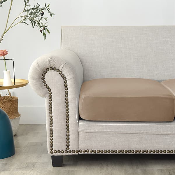 Sofabetræk, FLØJL, BEIGE, kaffe med mælk 150-190 cm
