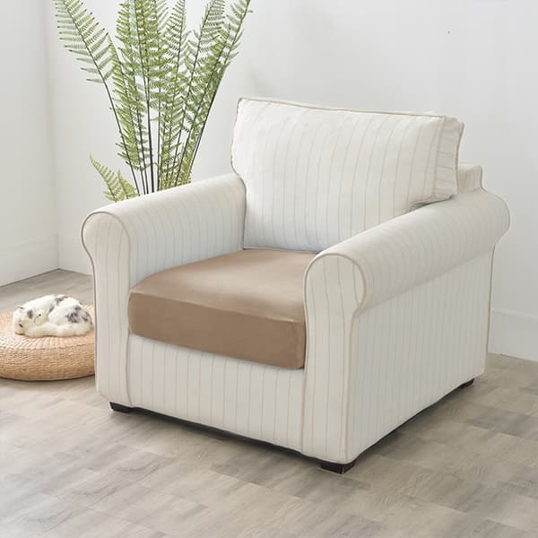 Sofabetræk, FLØJL, BEIGE, kaffe med mælk 150-190 cm