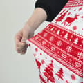 Miniatyrbillede 5 af 11: STOLBETRÆK RØDT JULESENSYR MØNSTER