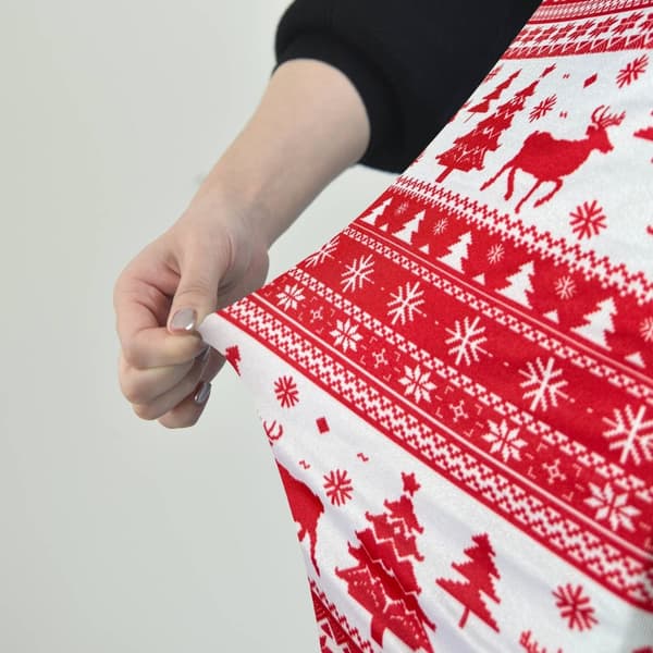 STOLBETRÆK RØDT JULESENSYR MØNSTER