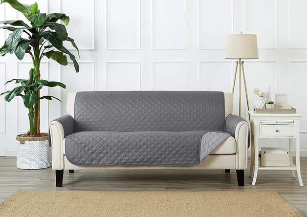 MATTA för SOFFA 4-sitssoffa 198cm VATTENTÄT GRÅ quiltad