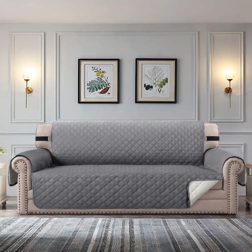 BETRÆK til SOFA 2-personers sofa 116 cm VANDTÆT GRÅ quiltet