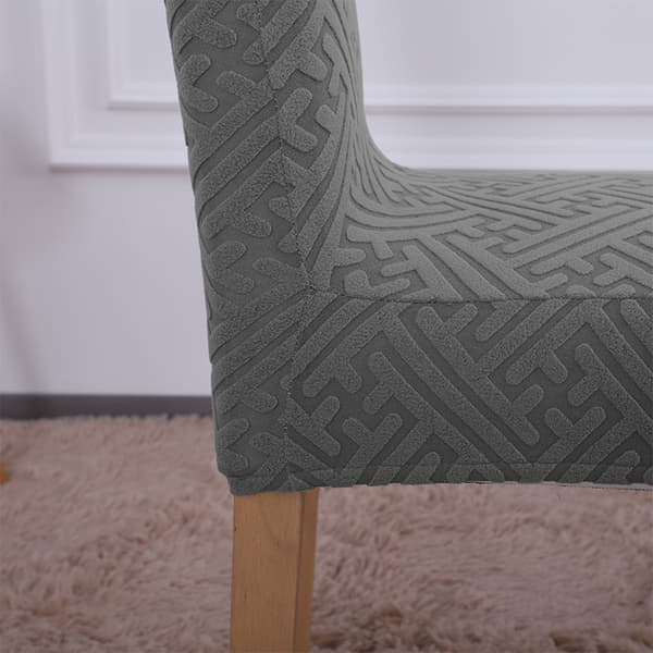 KLÄDSEL stol JACQUARD PRÄGLAT MÖNSTER F GRÅ plysch TJOCK
