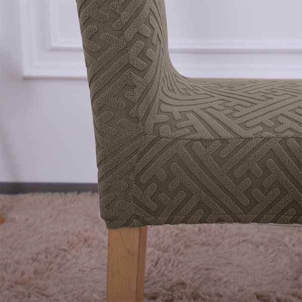 KLÄDDA stol JACQUARD PRÄGELMÖNSTER F BRUN plysch TJOCK