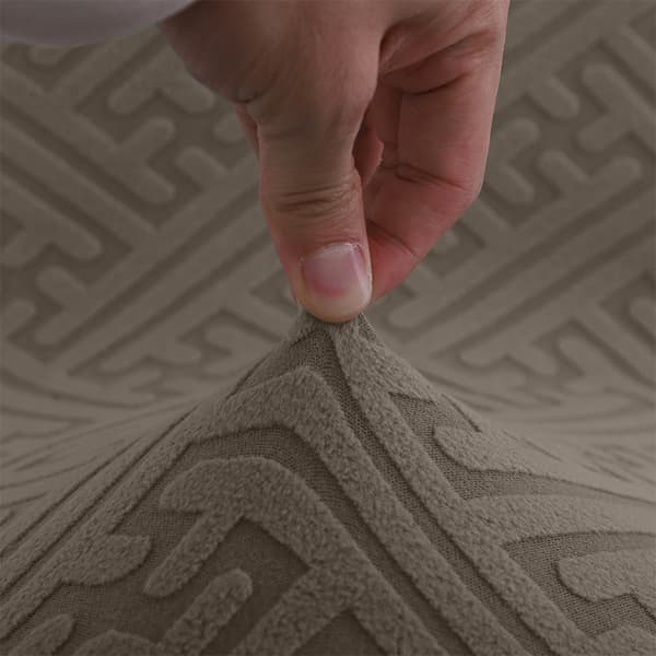 KLÄDDA stol JACQUARD PRÄGELMÖNSTER F BRUN plysch TJOCK