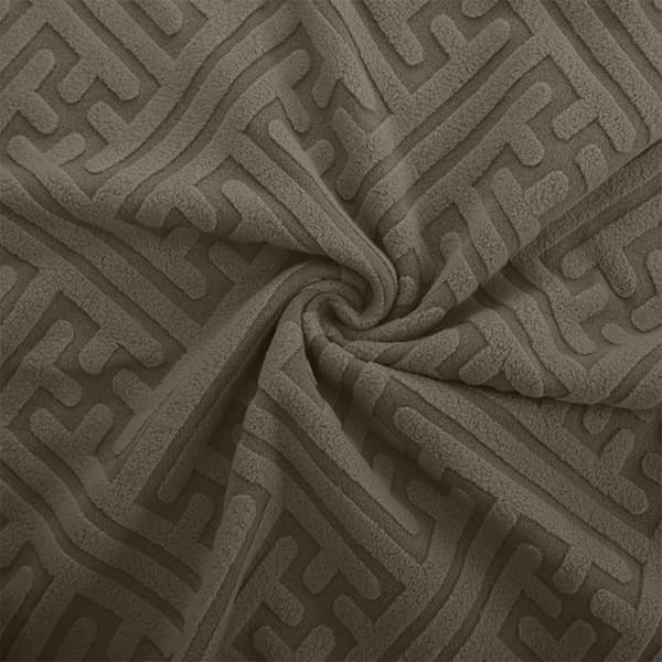 KLÄDDA stol JACQUARD PRÄGELMÖNSTER F BRUN plysch TJOCK