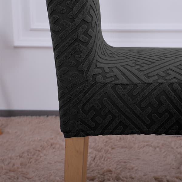 BETRÆK STOL JACQUARD PRÆGNINGSMØNSTER F SORT plys TYK