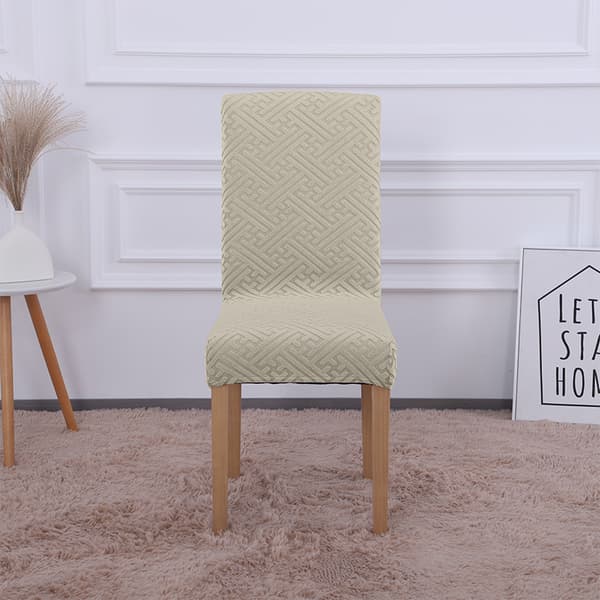 BETRÆK stol JACQUARD PRÆGNINGSMØNSTER F CREME plys TYK