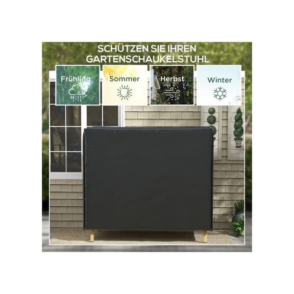 UV-skyddande överdrag för trädgårdssoffa Oxford svart 220 x 125 x 172 cm