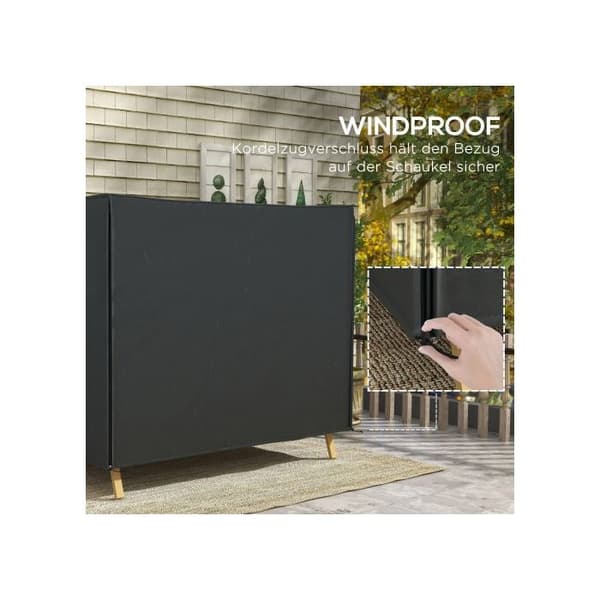 UV-skyddande överdrag för trädgårdssoffa Oxford svart 220 x 125 x 172 cm