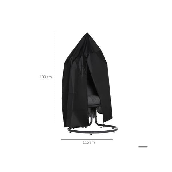Outsunny vattentålig överdrag för stol med axelremmar 210D Oxford tyg vattentålig överdrag för stol med axelremmar Ø115 x 190H cm