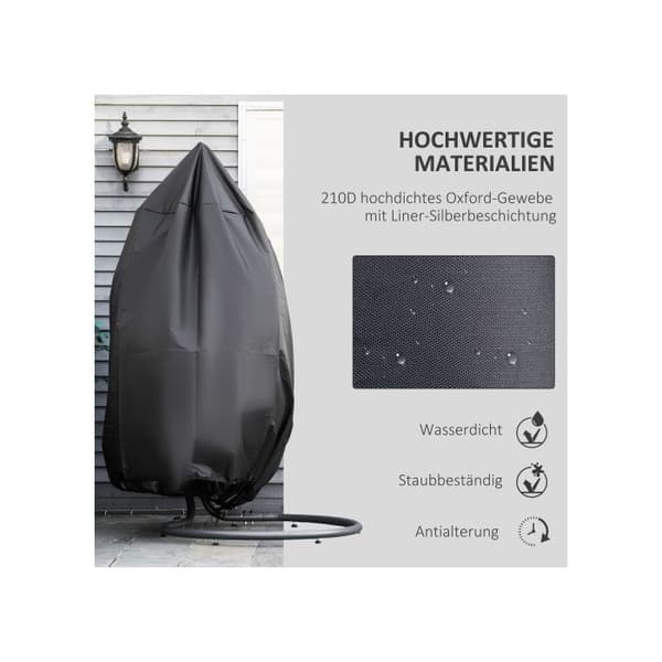 Outsunny vattentålig överdrag för stol med axelremmar 210D Oxford tyg vattentålig överdrag för stol med axelremmar Ø115 x 190H cm