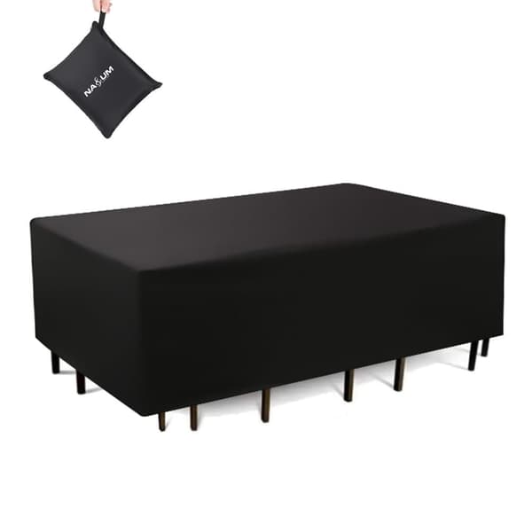 NASUM Havemøbelbetræk – Vindtæt, UV-beskyttende og vandtæt – 315x160 cm – Sort
