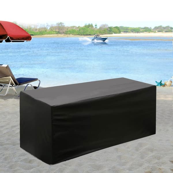 Vandtæt møbelbetræk 600D Polyester – 4 Spænder og rem – UV-beskyttelse – 123x61x72 cm – Sort