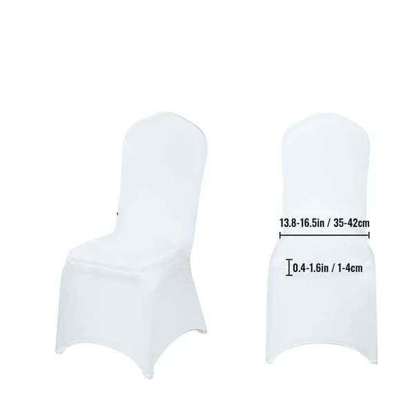 Stolsöverdrag, hög elasticitet, maskintvättbara,Platt-Front Vit, 50 stycken