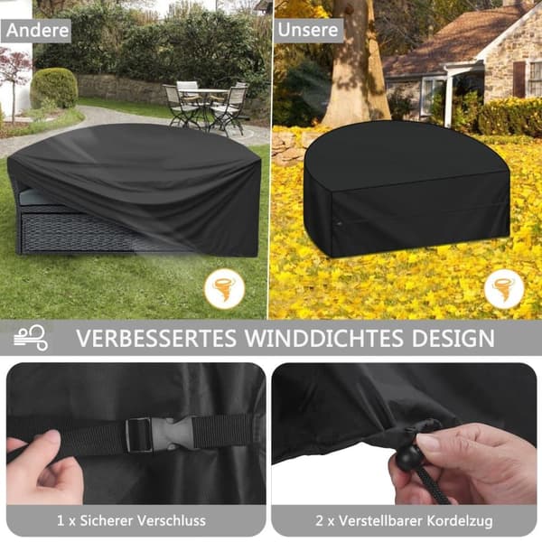 Lollanda Möbelskydd för Utomhusbruk - Skydd Mot Väder och Vind – 205x110x80 cm Skyddsöverdrag för solsängar och loungemöbler