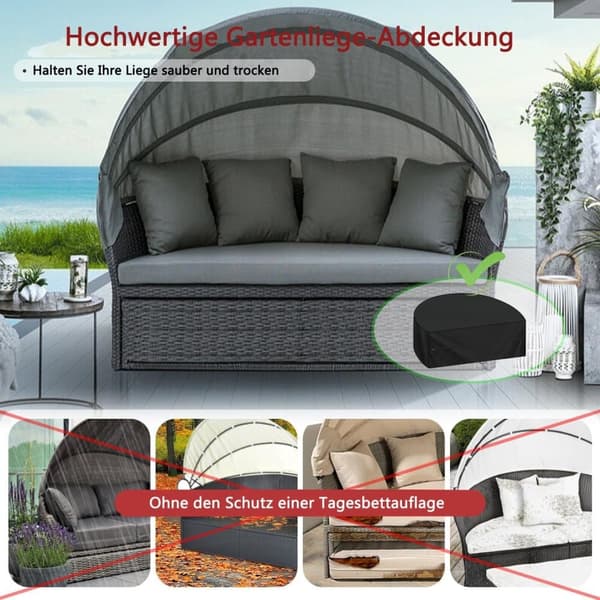Lollanda Möbelskydd för Utomhusbruk - Skydd Mot Väder och Vind – 205x110x80 cm Skyddsöverdrag för solsängar och loungemöbler