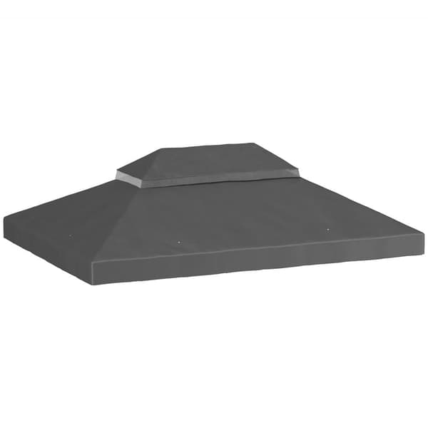 Paviljongtak 3x4 m, vattentätt oxford 370 g/m² dubbeltak, mörkgrå