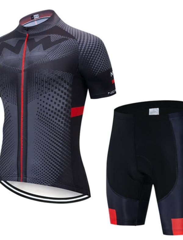 herr cykeltröja bibshorts svarta set cykelkläder kort ärm #8547531