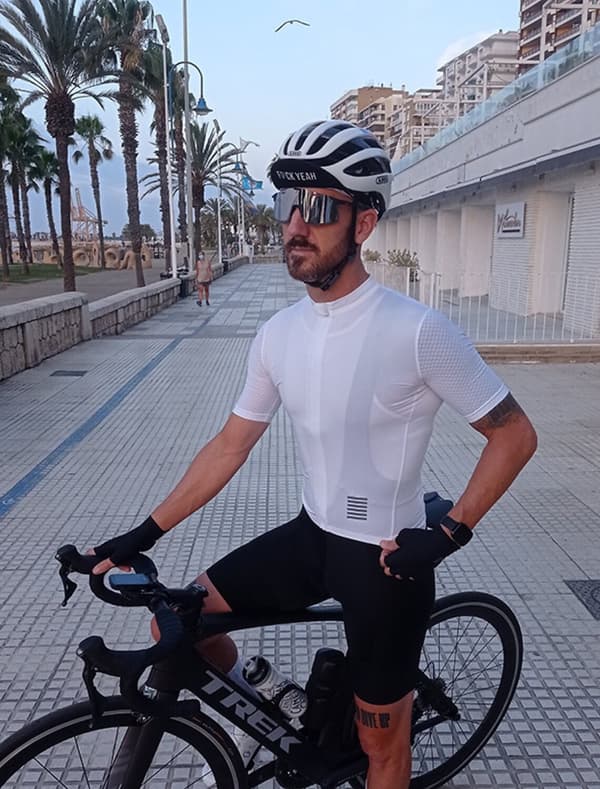 Herr Cykeltröja Kortärmad Cykel Överdelar med 3 bakfickor Bergscykling Vägcykling Andningsfunktion Snabb tork Reflexremsa Bakficka Vit Svart Grön Poly