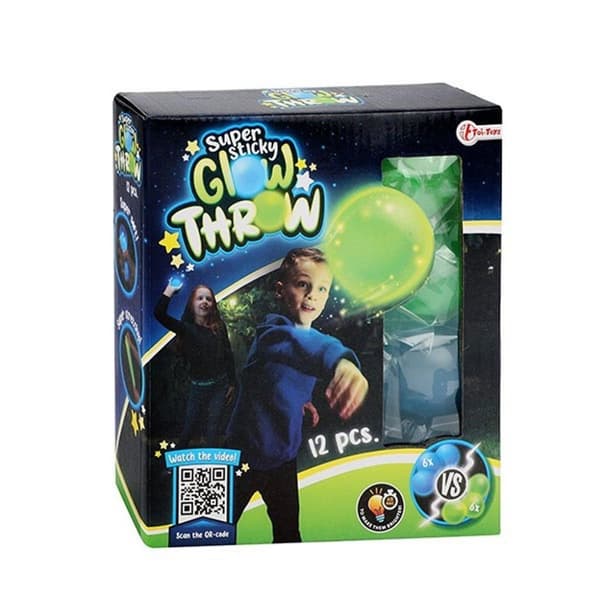Toi-Toys Glow Kast Glow In The Dark Kugler 12 stk