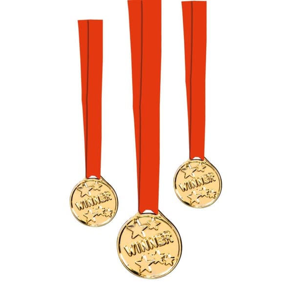 Stylex Metal Medaljer Vinder 6 Stykker Guld/Rød