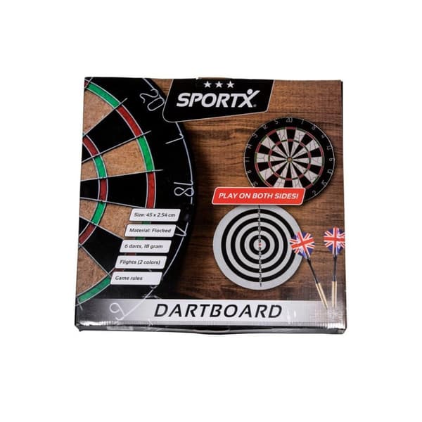 SportX Dartboard 45 cm med 6 Dart