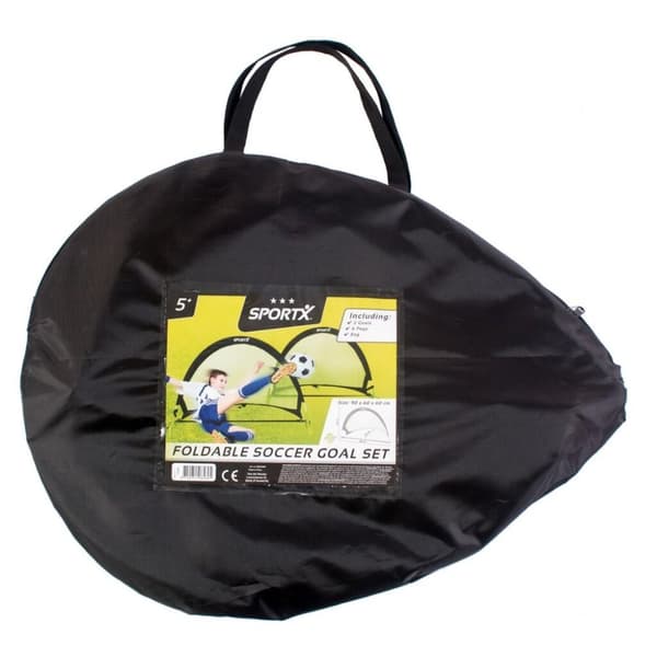SportX Vikbara fotbollsmål 90x60x60 cm 2 Styck Svart/Grön