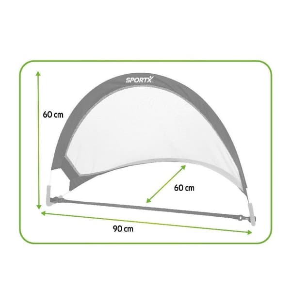 SportX Vikbara fotbollsmål 90x60x60 cm 2 Styck Svart/Grön
