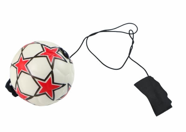 PU-fodbold med Jojo elastikbånd til hoppende, 6 cm, hvide stjerner