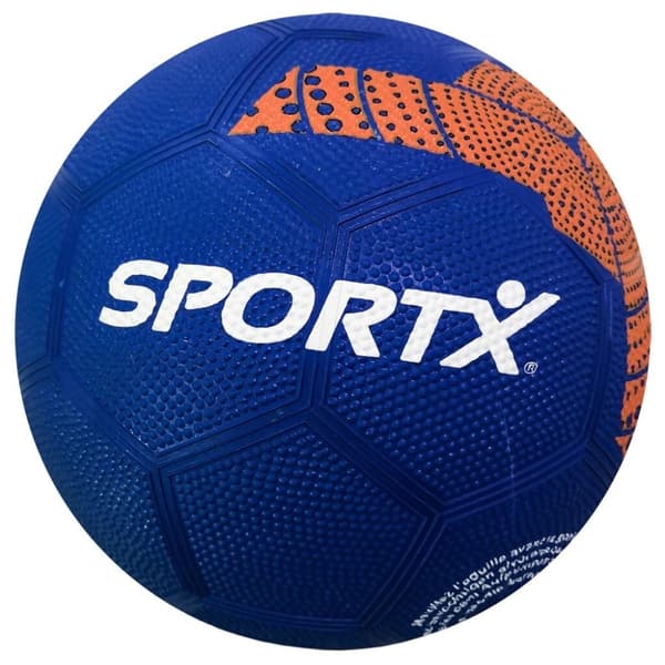SportX Gummi Fodbold 22 cm Blå/Orange
