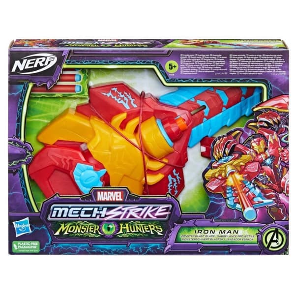 Nerf Marvel Mech Strike Monster Hunters Iron Man + 3 dart
