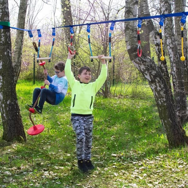 ROPE PARK bärbar HINDERSPÅR set barn aktiva UTOMHUS leksaker