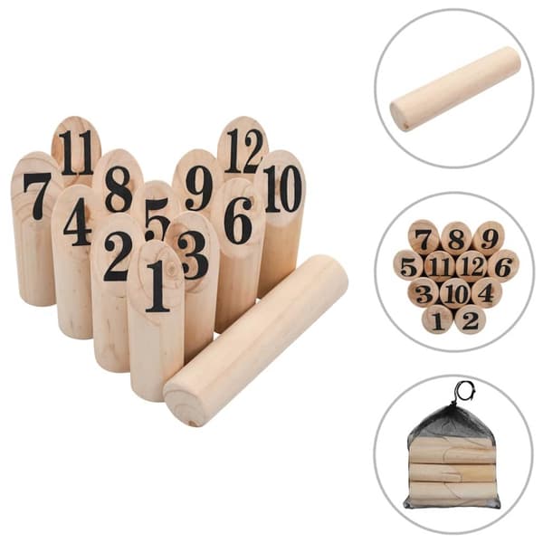 Nummerkubb set trä