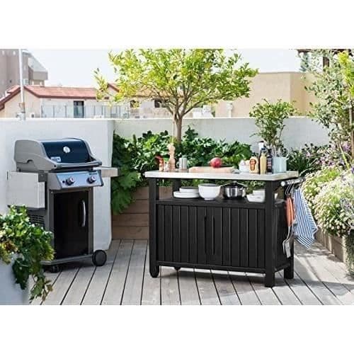 KETER Stor grillskänk 0,66m² i harts - Grå
