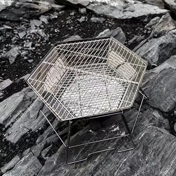 TD® Utomhuscamping Picknick Bärbar BBQ Grill Picknickgrill Multifunktionell Hexagon Grill Utomhusfällbar Grill