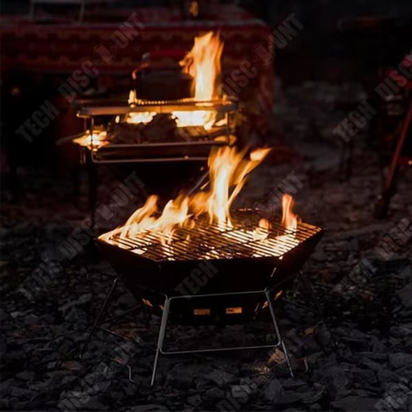TD® Utomhuscamping Picknick Bärbar BBQ Grill Picknickgrill Multifunktionell Hexagon Grill Utomhusfällbar Grill