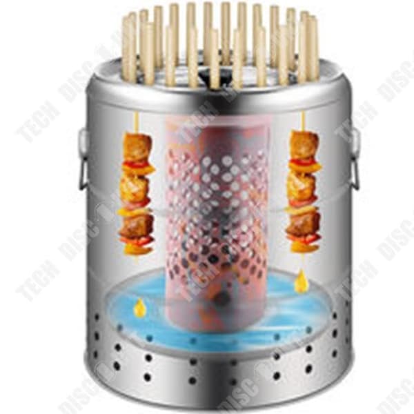 TD® Utomhus Kolgrill BBQ Hink Grill Rostfritt Stål Rökfri Bärbar Pan Grill