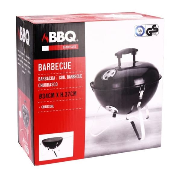 ProGarden Grill med bollar 37 cm svart 445907