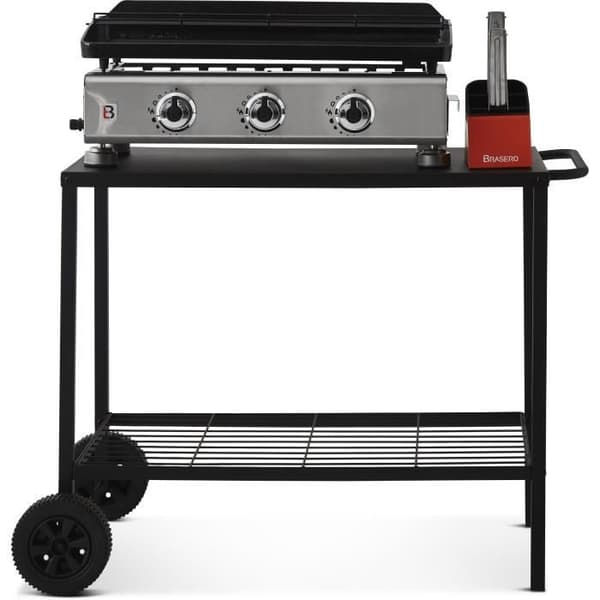 BRASERO planchavagn i stål - 100 cm - 2 hjul