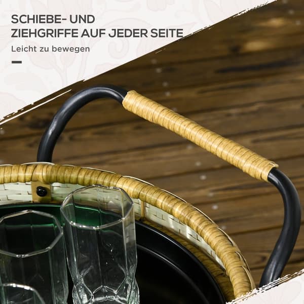Serveringsvagn, Φ50 x 66 cm, Natur