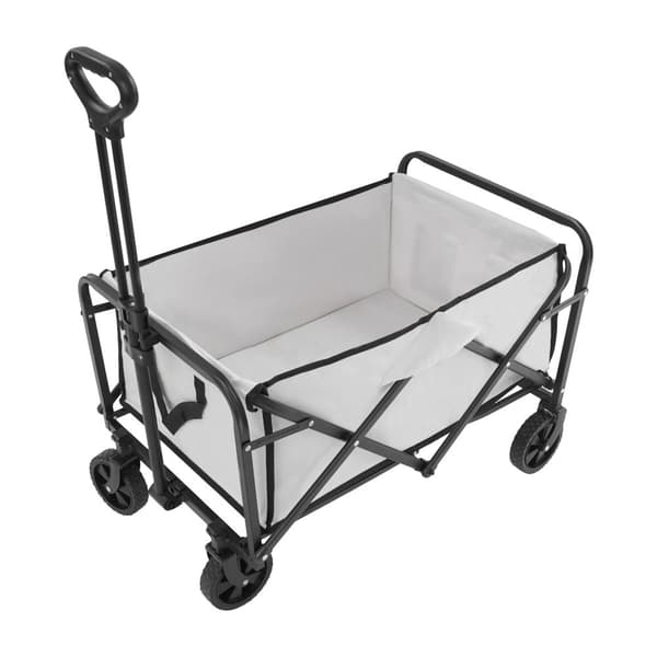 Käytännöllinen taitettava vaunu, 198,42 lbs kuormakapasiteetti, säädettävä kahva, kestävä Oxford-kangas,Khaki