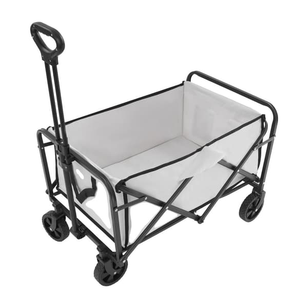 Käytännöllinen taitettava vaunu, 198,42 lbs kuormakapasiteetti, säädettävä kahva, kestävä Oxford-kangas,Khaki