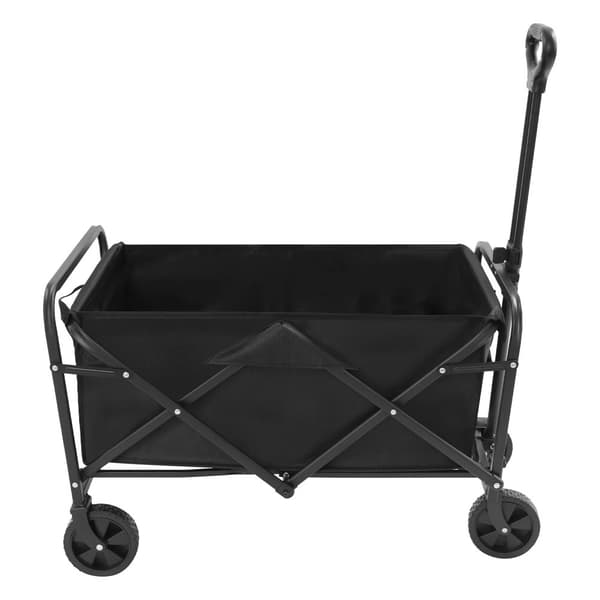 Sammenklappelig Folds Utility Vogn, 198,42 lbs Belastningskapacitet, Justerbart Håndtag, Holdbart Oxford Stof,Sort