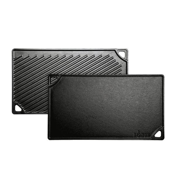 Lodge - Stekpanna i gjutjärn 2 i 1: Grill och plancha - 42x24cm - Gaskök, ugn eller grill